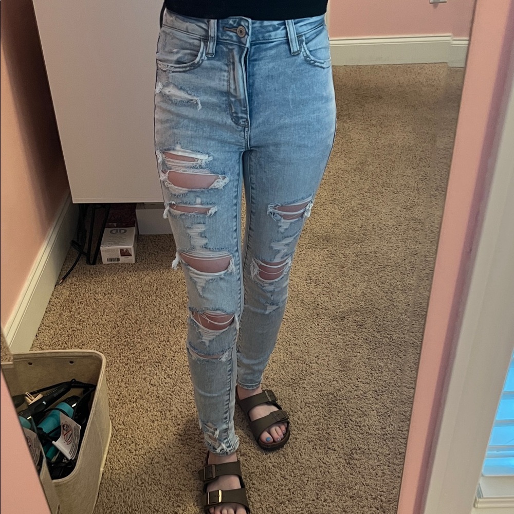 Distressed Light Blue Women's Jeans
